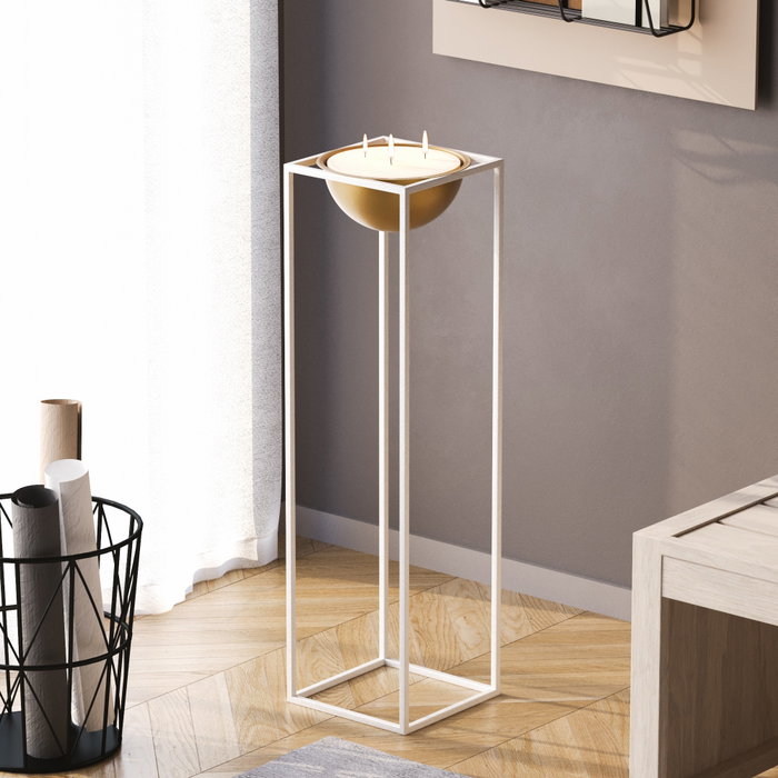 Aberto Design Maceta Decorativa GED-020-C Blanco y Dorado Aberto Design Maceta Decorativa GED-020-C Blanco y Dorado